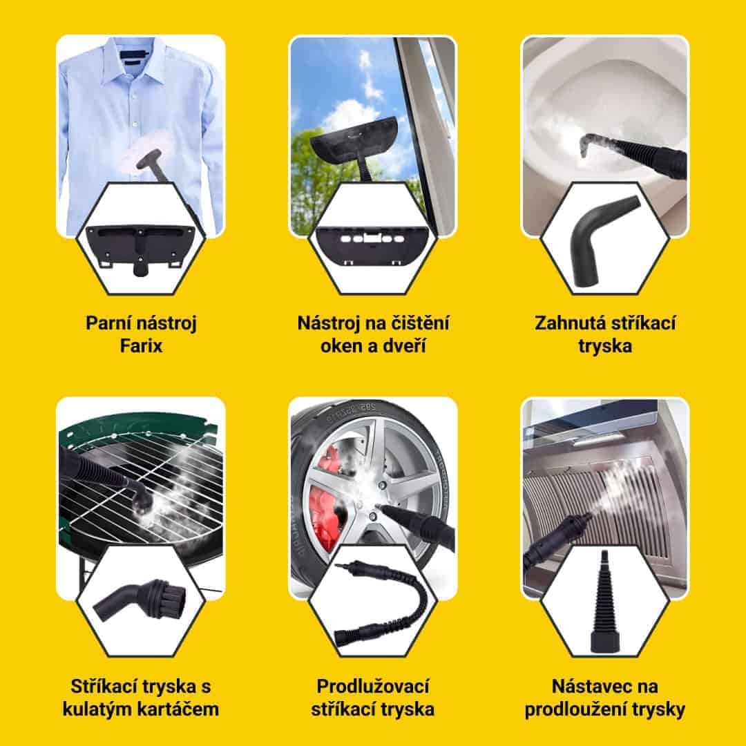 STEAMY® Tlakový parní čistič – Vše v jednom s 9 exkluzivními doplňky - Obrázek 4