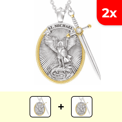2x NÁHRDELNÍK SVATÝ MICHAEL