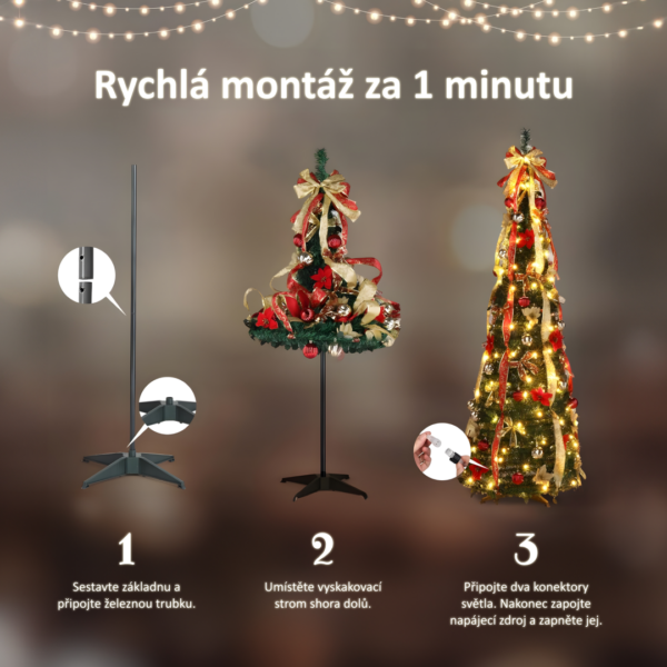 Vyskakovací vánoční stromeček InstaTree™ (180cm x 65cm) - Obrázek 5