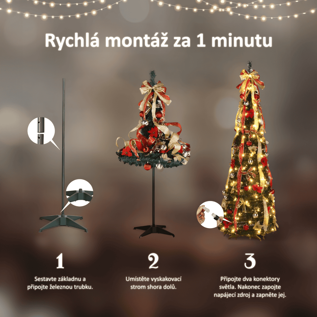 Vyskakovací vánoční stromeček InstaTree™ (180cm x 65cm) - Obrázek 5