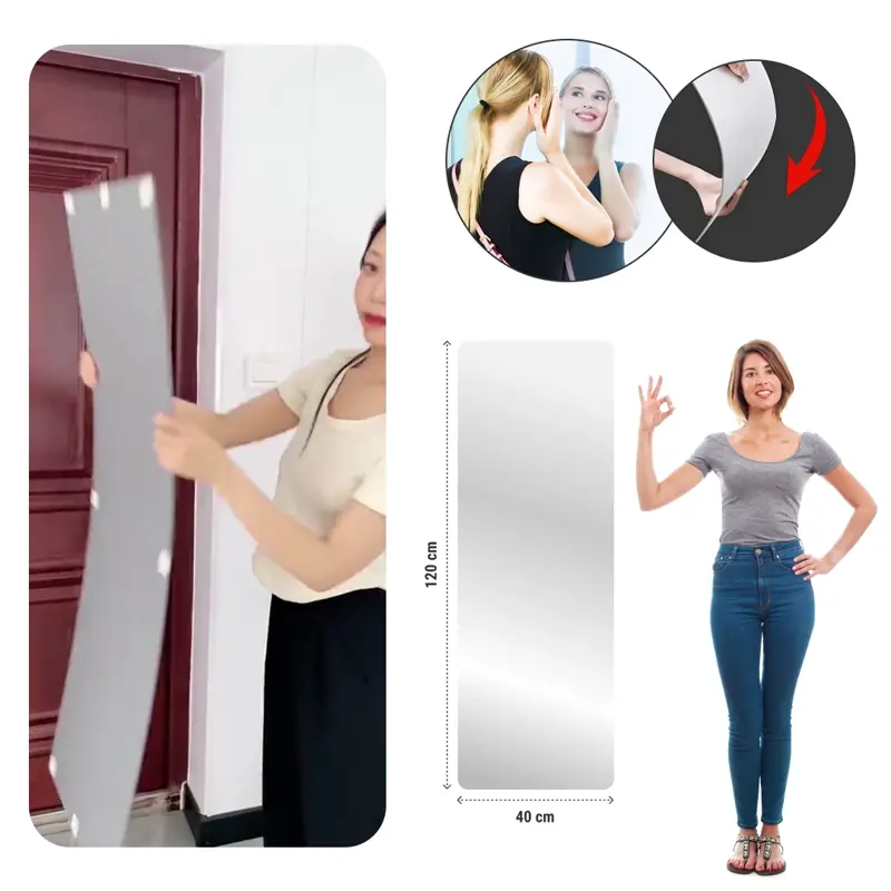 MirrorFlex™ samolepicí flexibilní akrylové zrcadlo 120 x 40 cm