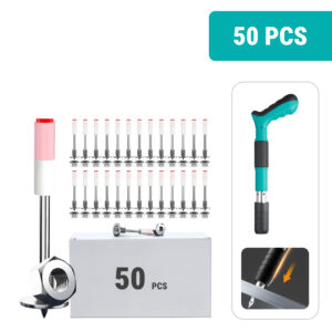 Hřebíky pro RIVETSLAMMER™ – 50 ks závitových ocelových hřebíků do betonu, kulatý design 7,3 mm