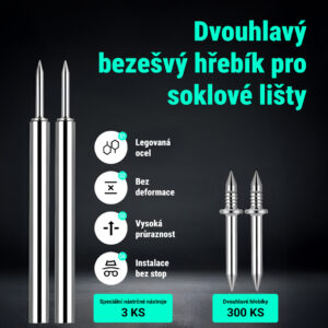 Alternative view of Naox™ - Sada 500 dvojitých hřebíků pro soklové lišty s nástroji